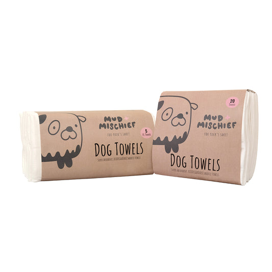 Mud and Mischief Biodegradable Duo Woofle Dog Towel Pack